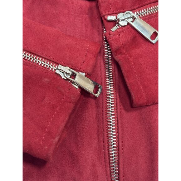 Nour Hammour Fringe Lamb Leather Jacket in Red - Picture 8 of 10